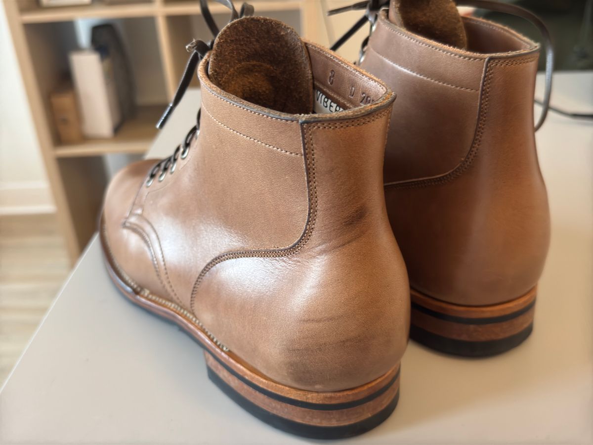 Photo by Pedro on January 18, 2025 of the Viberg Service Boot in Horween Natural Chromexcel.