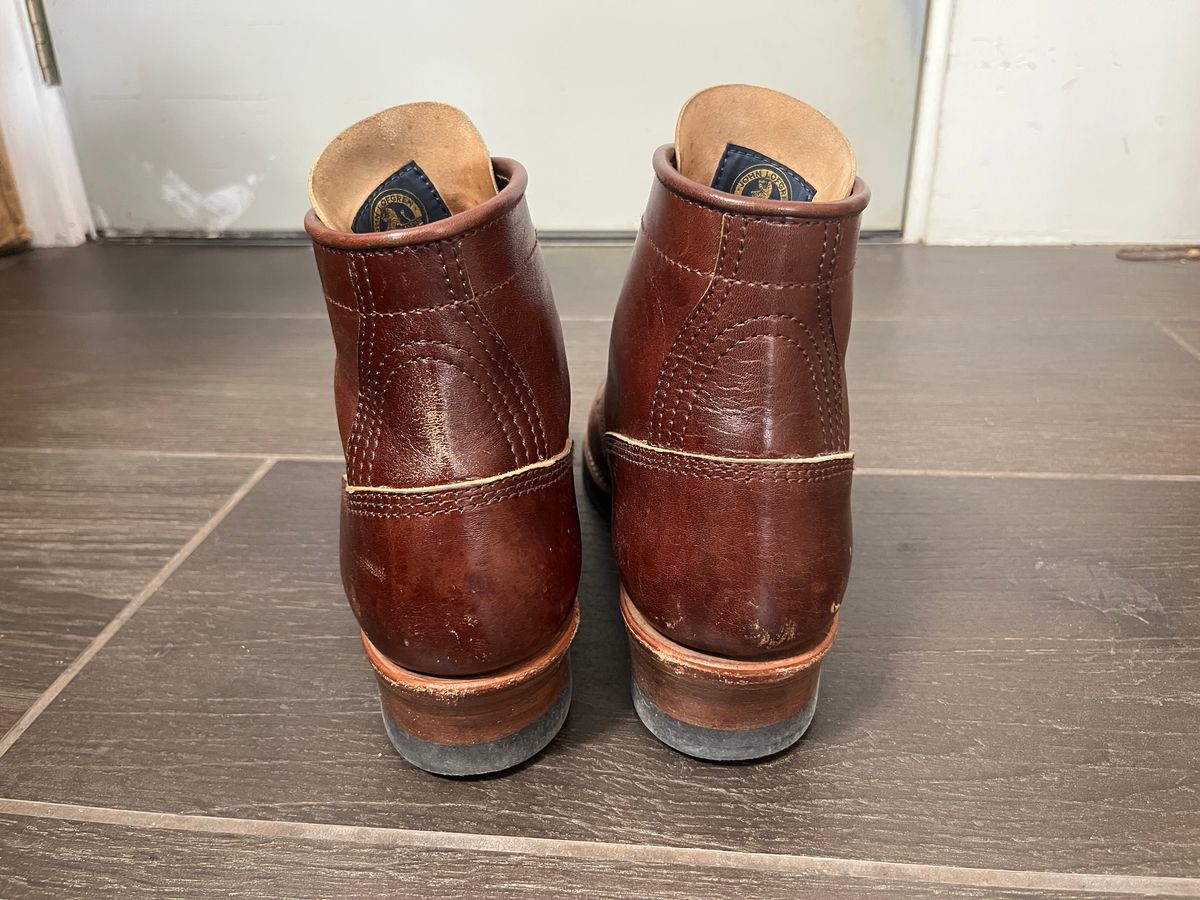 Photo by MrStudabaker on October 3, 2025 of the John Lofgren Steel Gang Boots in Dark Brown Shinki Horsebutt.