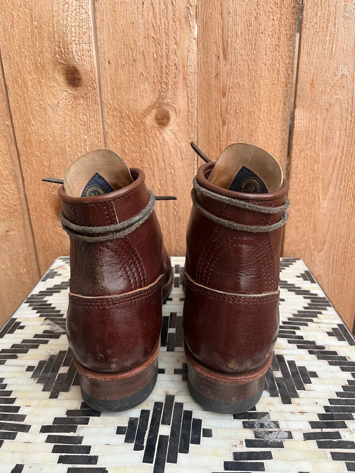 Photo by MrStudabaker on January 5, 2026 of the John Lofgren Steel Gang Boots in Dark Brown Shinki Horsebutt.