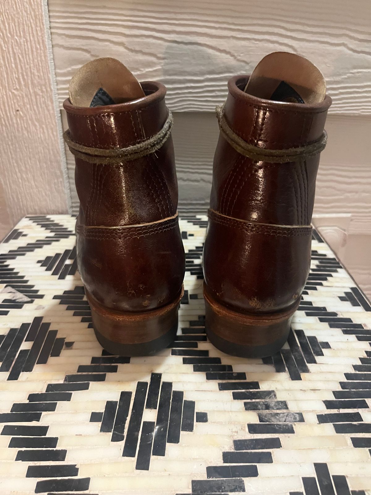 Photo by MrStudabaker on February 6, 2026 of the John Lofgren Steel Gang Boots in Dark Brown Shinki Horsebutt.