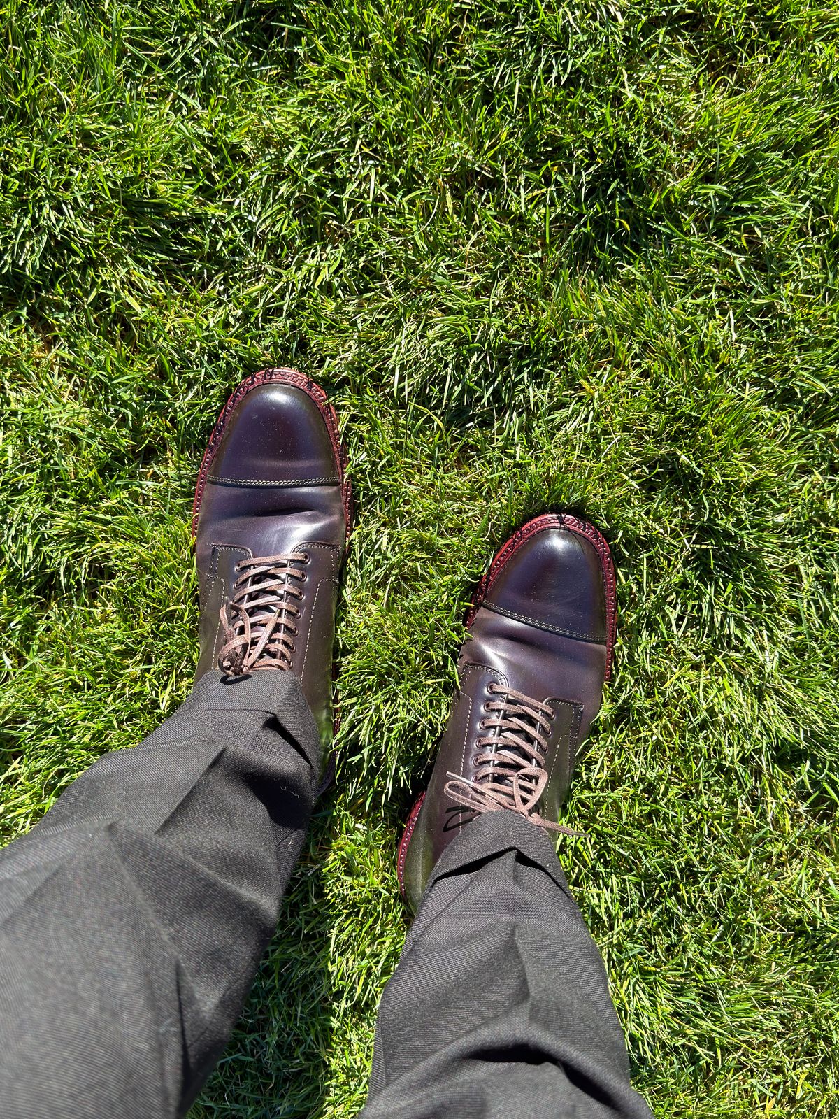Photo by noplaintoes on January 11, 2026 of the Alden Straight Tip Boot in Horween Color 8 Shell Cordovan.