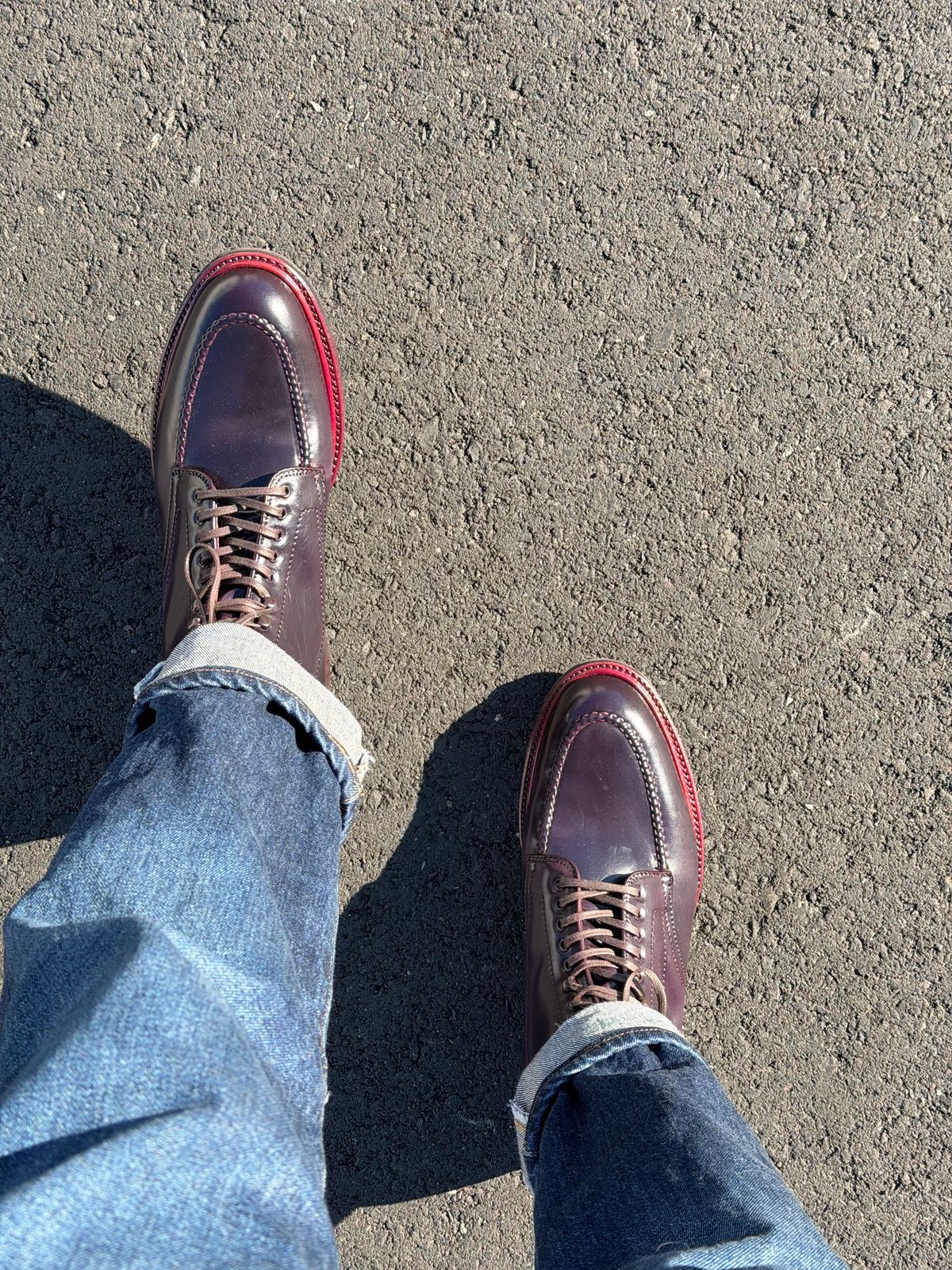 Photo by noplaintoes on January 14, 2026 of the Alden U-Tip Boot in Horween Color 8 Shell Cordovan.