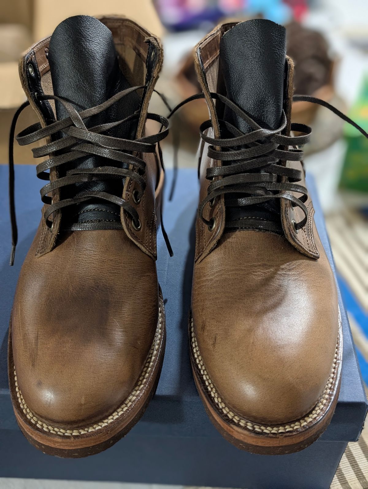 Photo by lemonpeak on August 8, 2025 of the Oak Street Bootmakers Storm Boot in Horween Natural Chromexcel.
