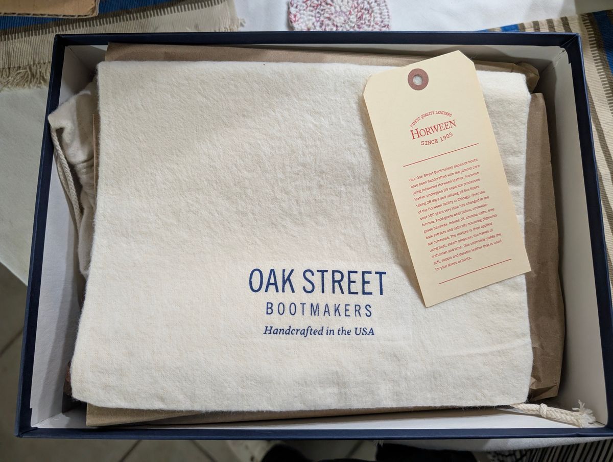 Photo by lemonpeak on August 8, 2025 of the Oak Street Bootmakers Storm Boot in Horween Natural Chromexcel.