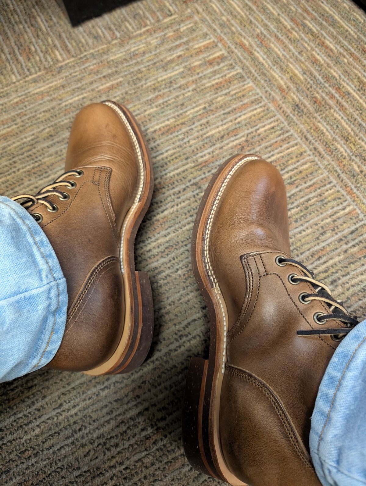 Photo by lemonpeak on August 19, 2025 of the Oak Street Bootmakers Storm Boot in Horween Natural Chromexcel.