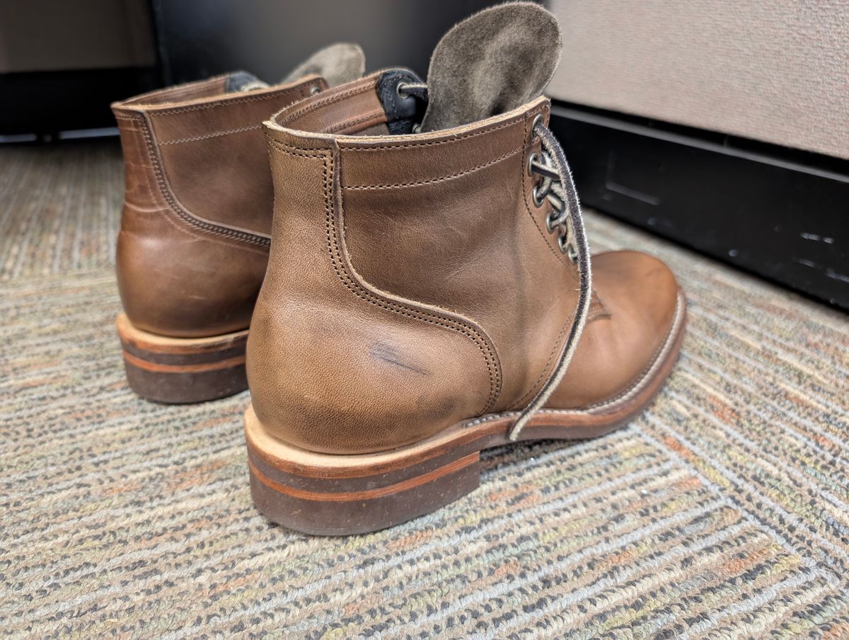 Photo by lemonpeak on September 19, 2025 of the Oak Street Bootmakers Storm Boot in Horween Natural Chromexcel.