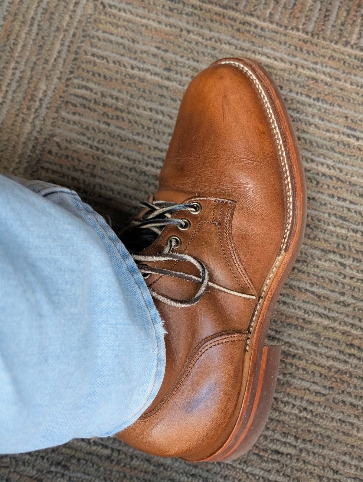 Photo by lemonpeak on October 14, 2025 of the Oak Street Bootmakers Storm Boot in Horween Natural Chromexcel.