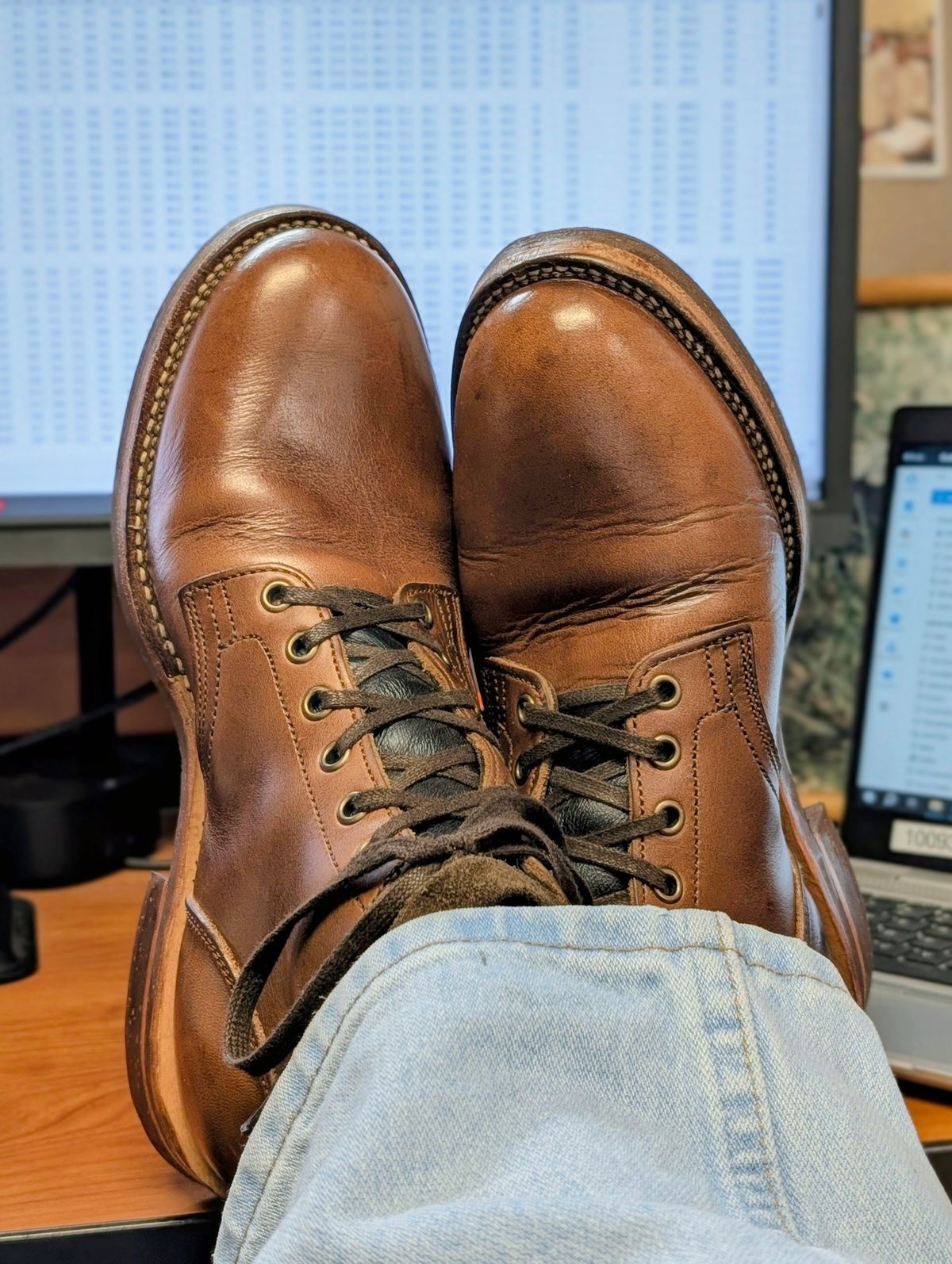 Photo by lemonpeak on October 28, 2025 of the Oak Street Bootmakers Storm Boot in Horween Natural Chromexcel.