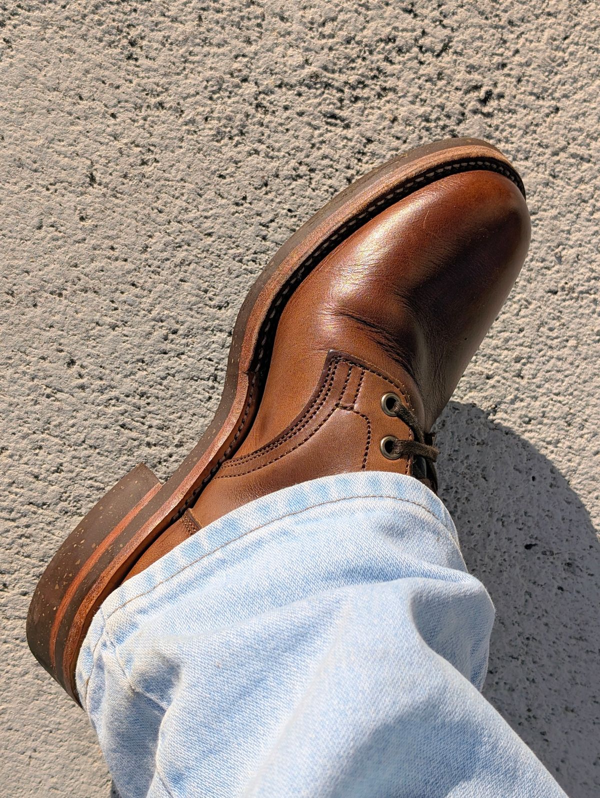 Photo by lemonpeak on December 24, 2025 of the Oak Street Bootmakers Storm Boot in Horween Natural Chromexcel.