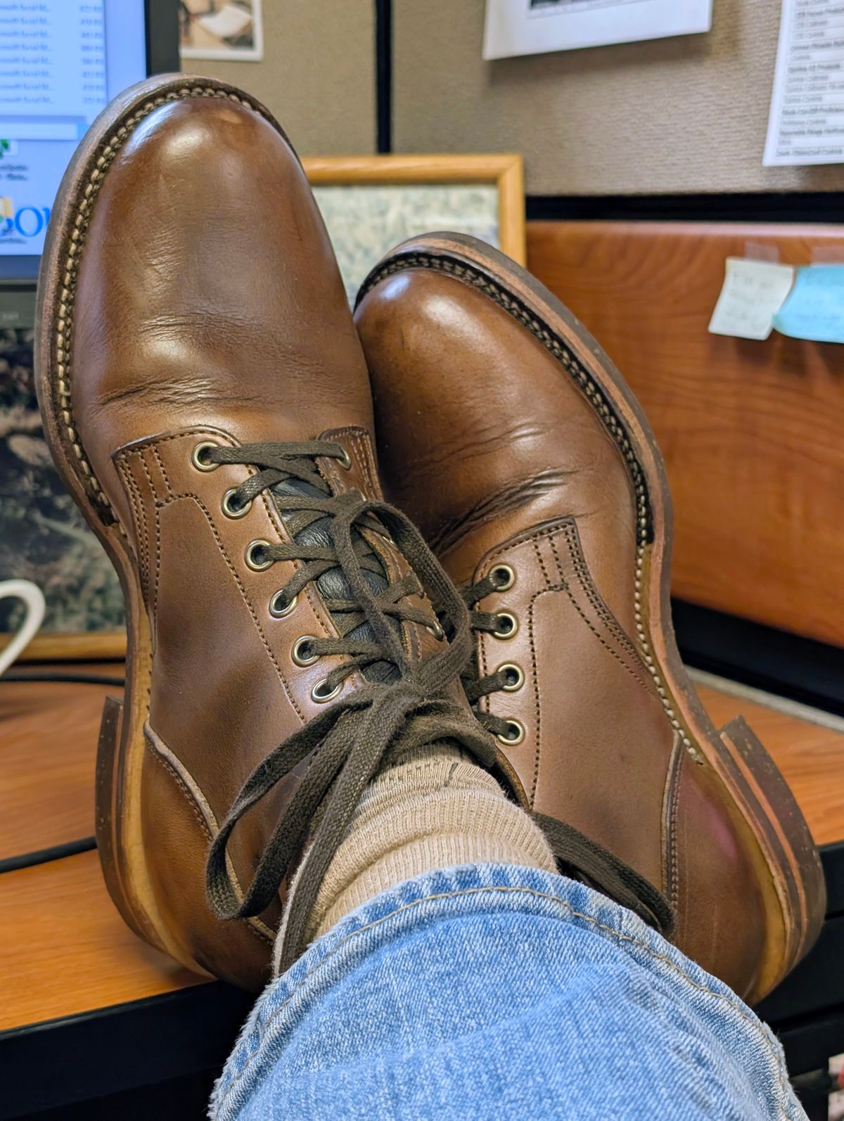 Photo by lemonpeak on April 8, 2026 of the Oak Street Bootmakers Storm Boot in Horween Natural Chromexcel.