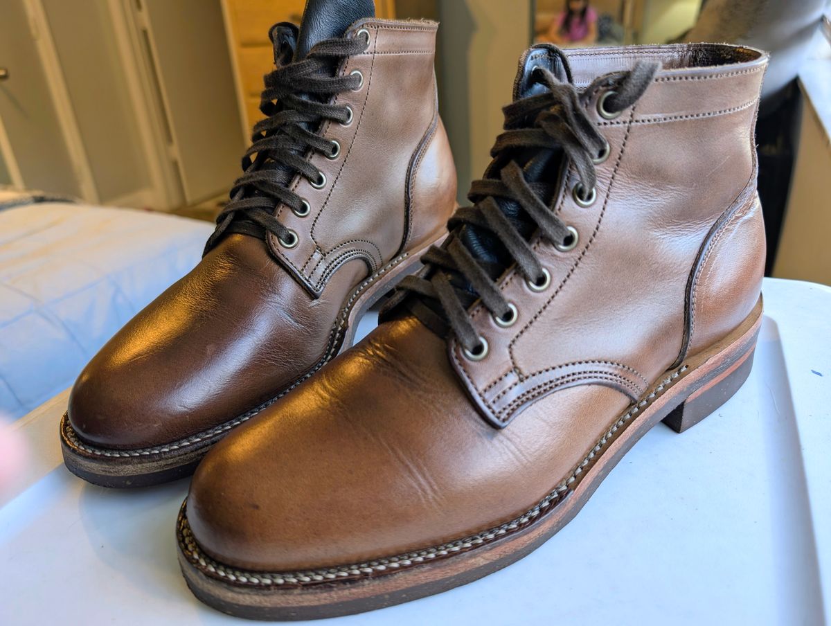 Photo by lemonpeak on April 22, 2026 of the Oak Street Bootmakers Storm Boot in Horween Natural Chromexcel.