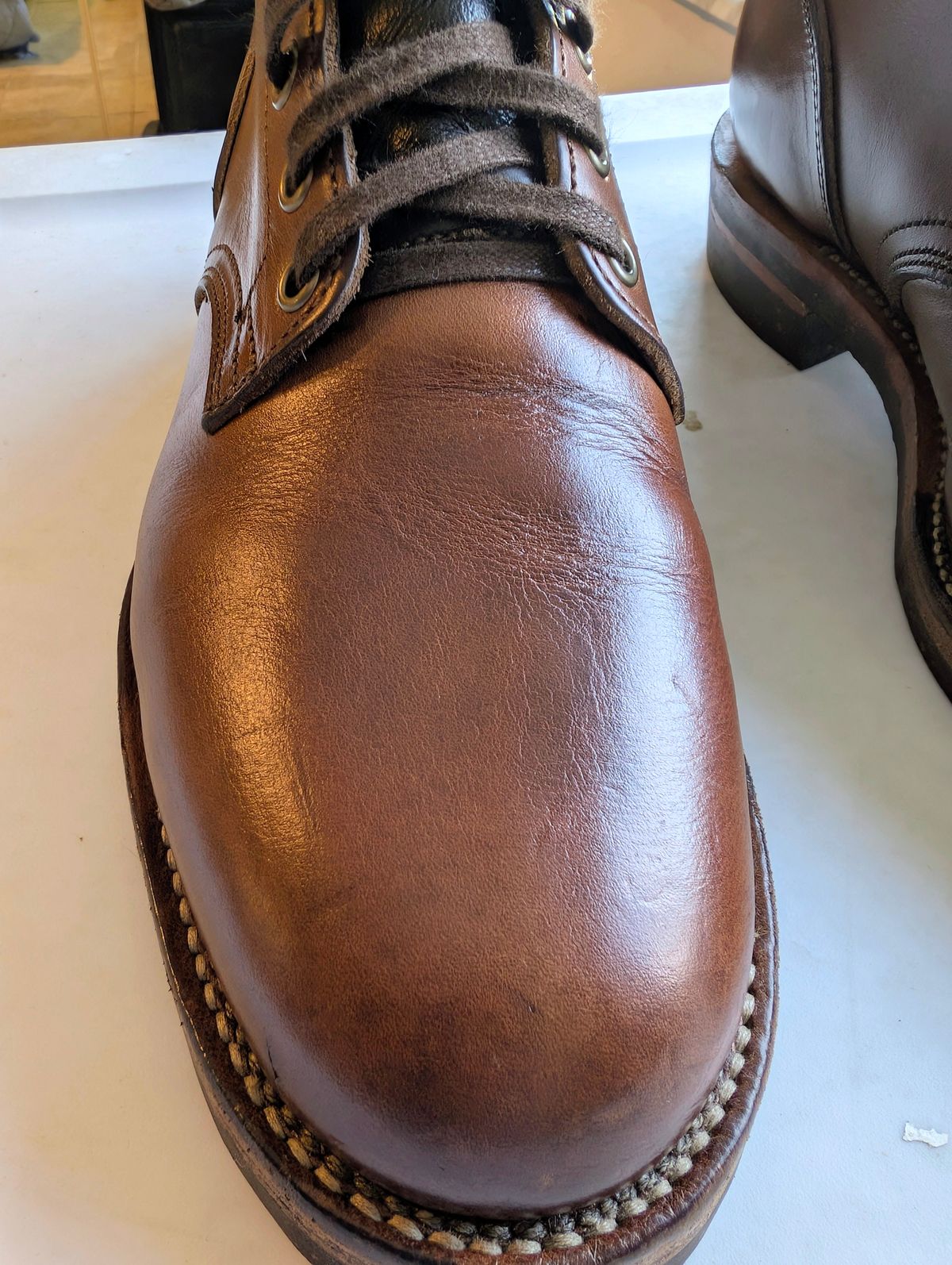 Photo by lemonpeak on April 22, 2026 of the Oak Street Bootmakers Storm Boot in Horween Natural Chromexcel.