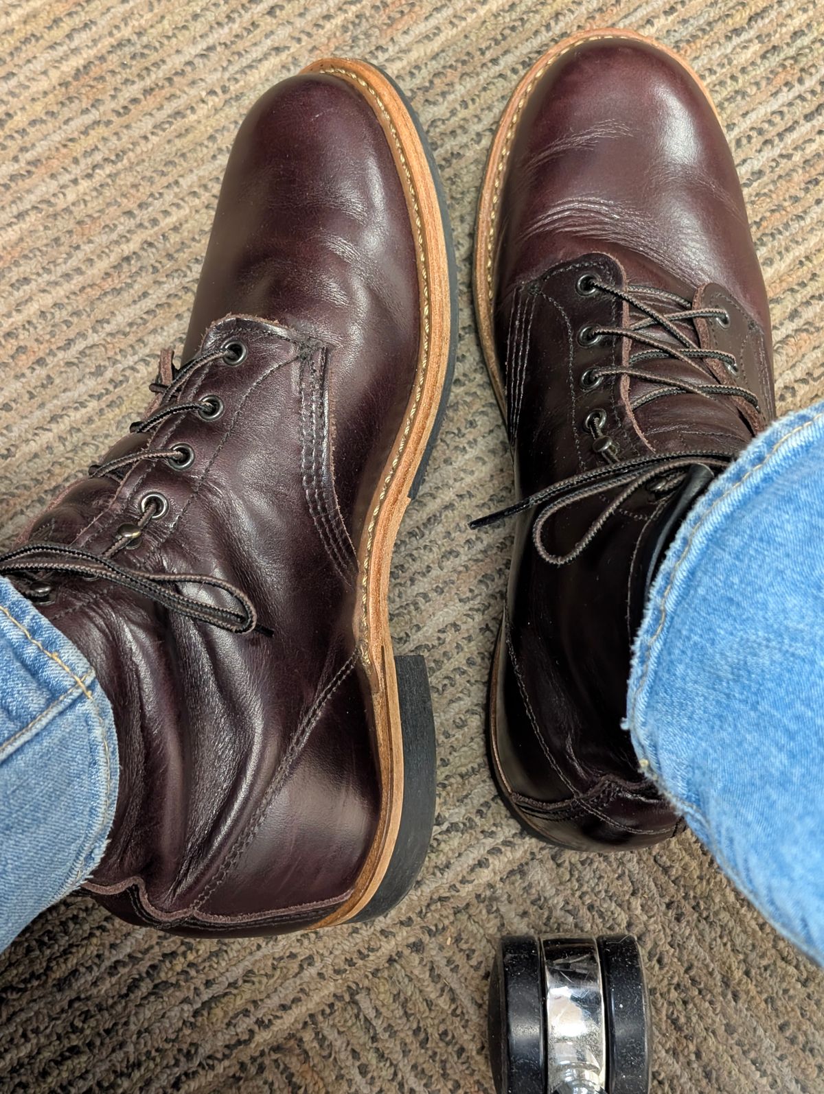 Photo by lemonpeak on April 10, 2026 of the Red Wing Beckman in S.B. Foot Black Cherry Excalibur.