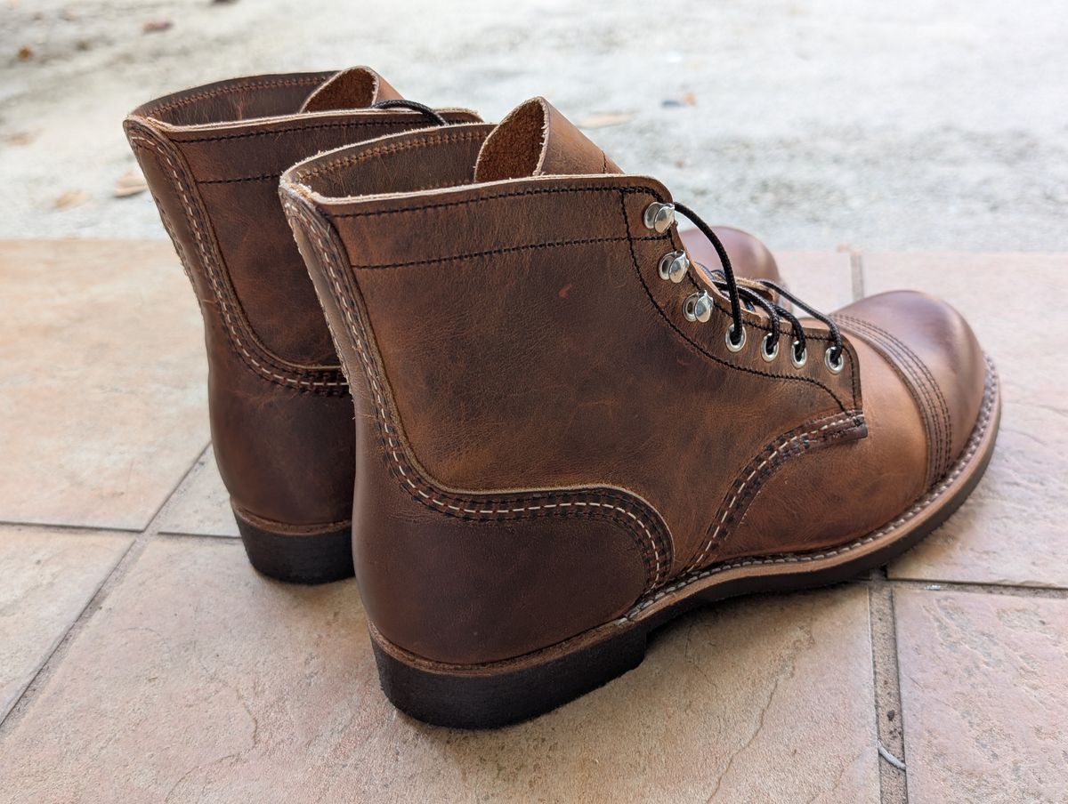 Photo by lemonpeak on March 1, 2025 of the Red Wing Iron Ranger in S.B. Foot Copper Rough and Tough.