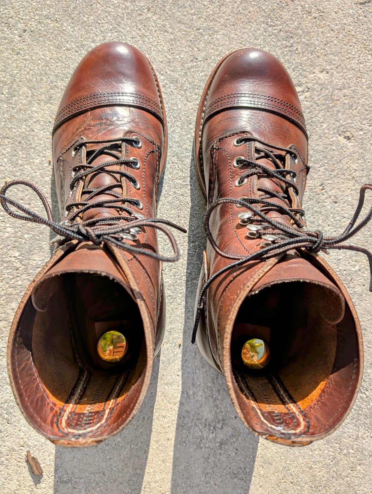 Photo by lemonpeak on May 19, 2025 of the Red Wing Iron Ranger in S.B. Foot Copper Rough and Tough.