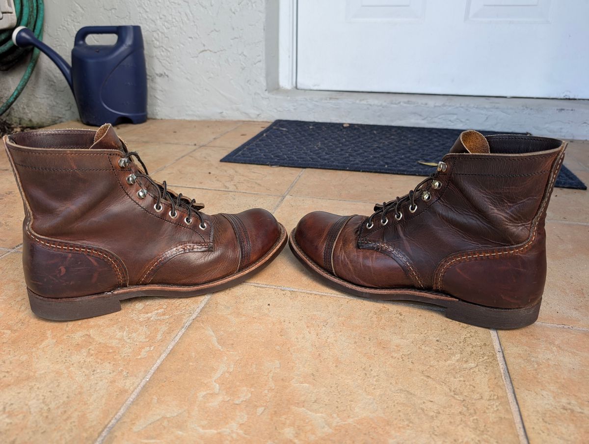 Photo by lemonpeak on September 20, 2025 of the Red Wing Iron Ranger in S.B. Foot Copper Rough and Tough.