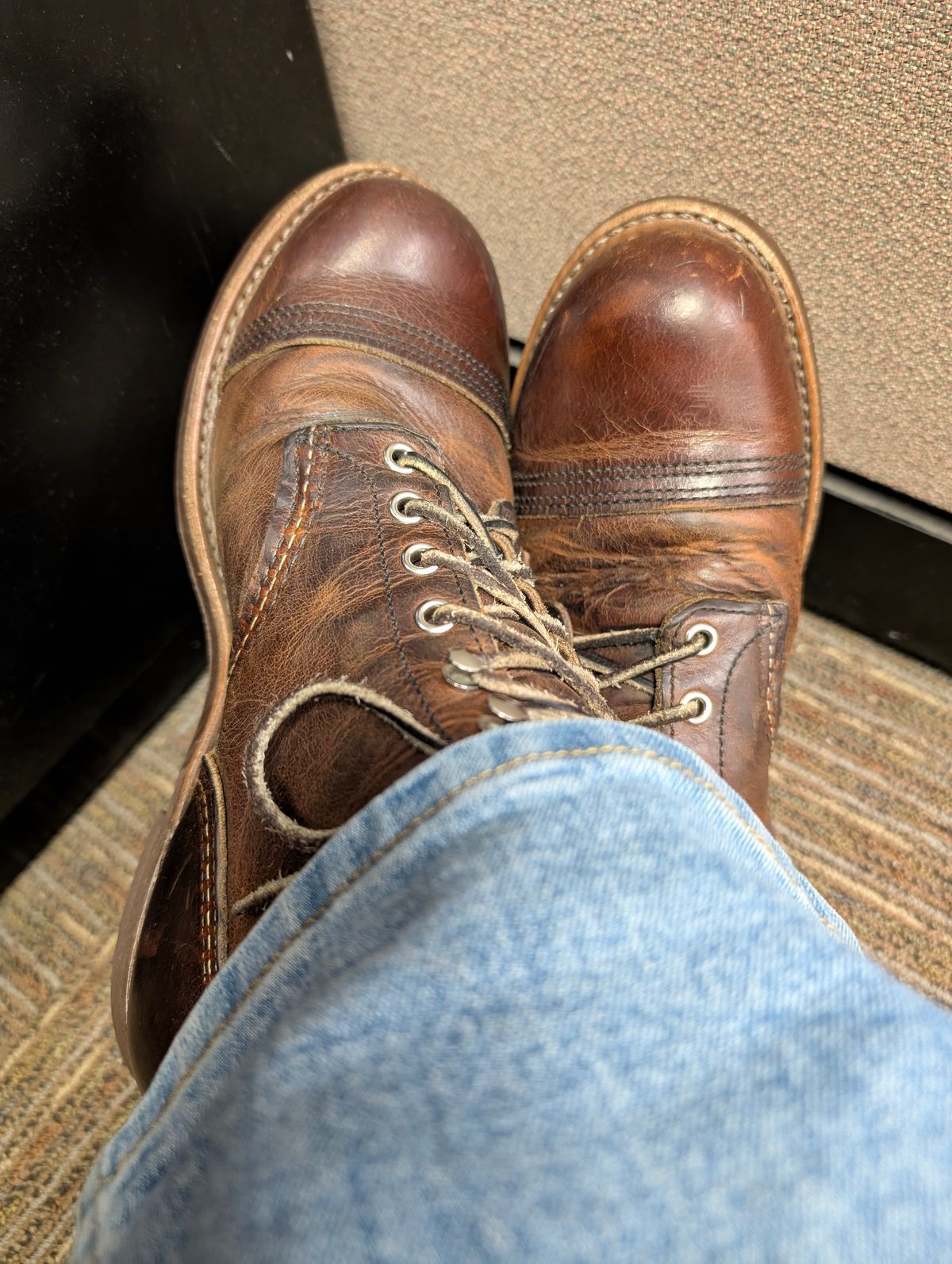 Photo by lemonpeak on January 27, 2026 of the Red Wing Iron Ranger in S.B. Foot Copper Rough and Tough.