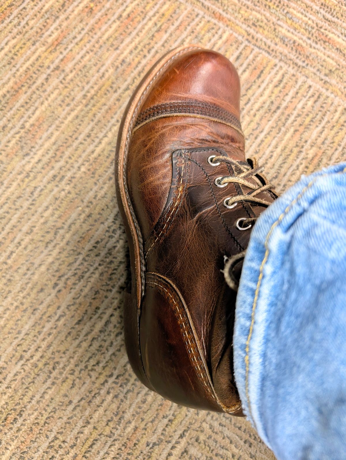 Photo by lemonpeak on April 24, 2026 of the Red Wing Iron Ranger in S.B. Foot Copper Rough and Tough.