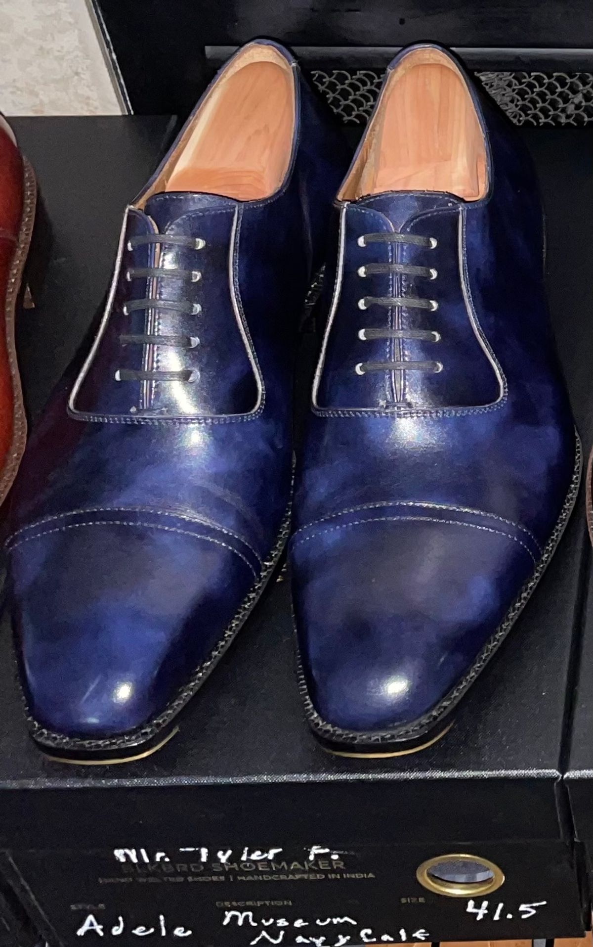 Photo by AmericanFlo on July 3, 2024 of the Blkbrd Shoemaker Adel in Zonta Navy Museum Calf.