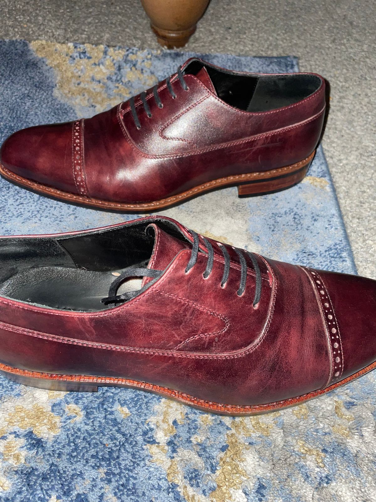 Photo by AmericanFlo on August 22, 2025 of the Blkbrd Shoemaker Richie in Zonta Burgundy Museum Calf.