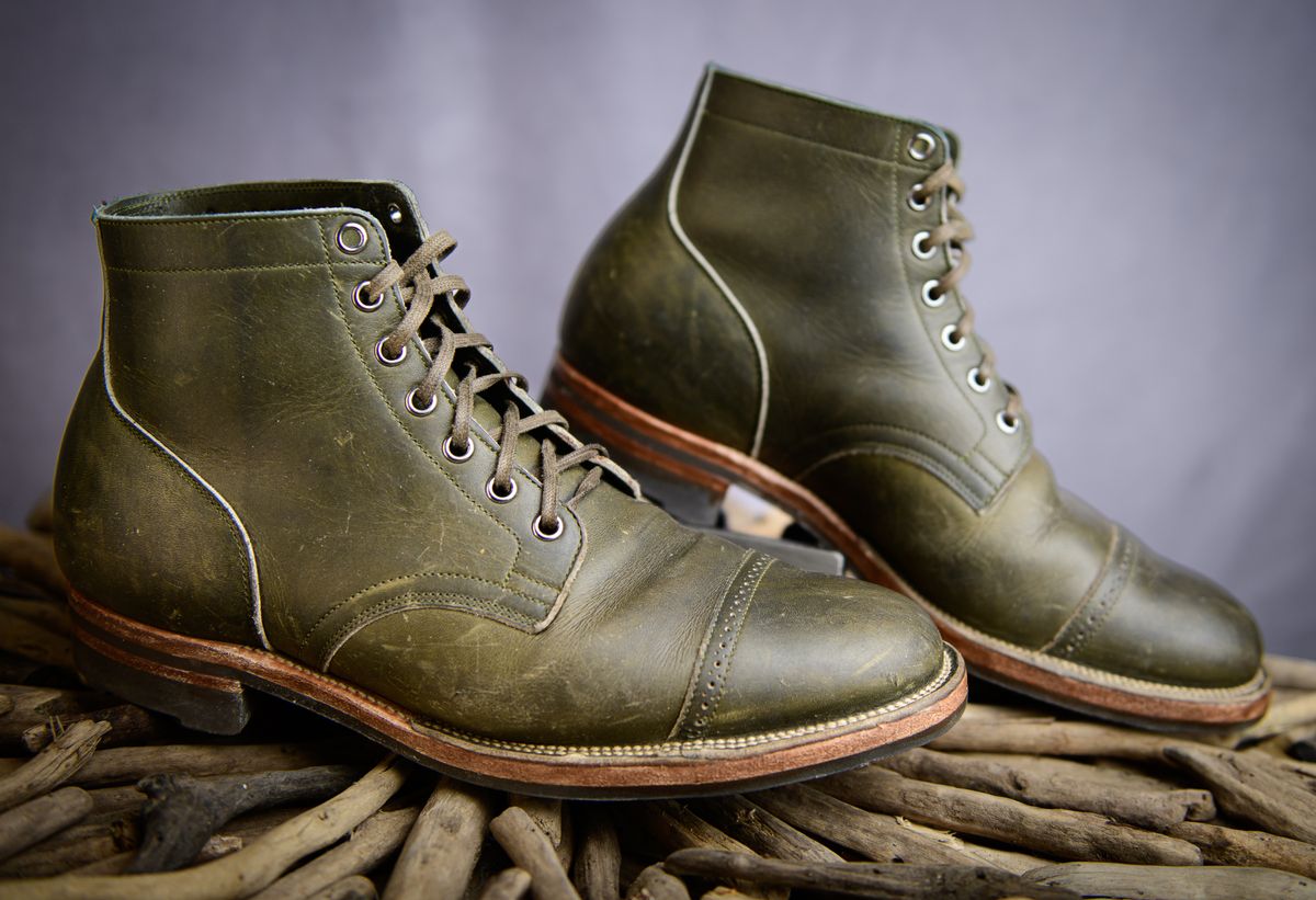 Photo by kungfubeach on December 4, 2025 of the Viberg Service Boot in Horween Olive Chromepak.