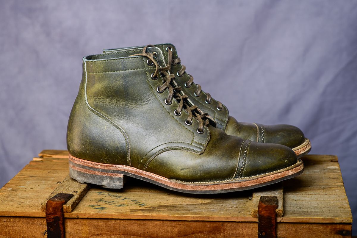 Photo by kungfubeach on January 6, 2026 of the Viberg Service Boot in Horween Olive Chromepak.