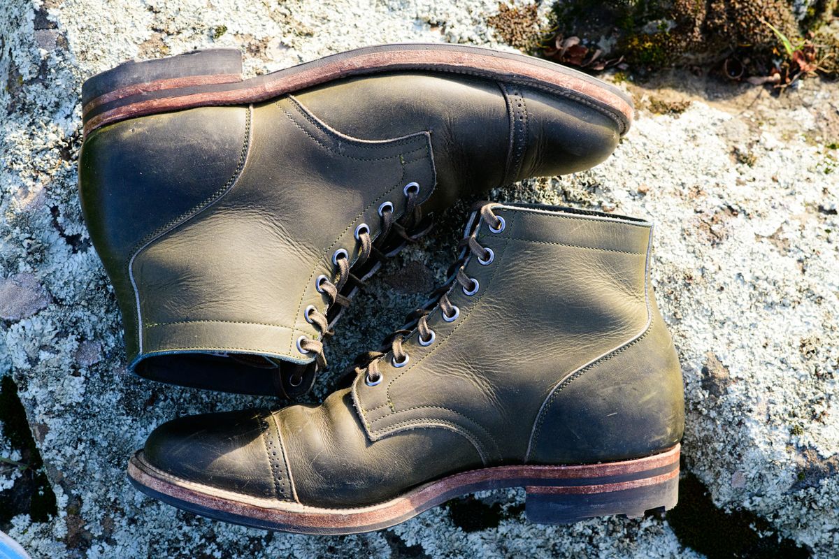 Photo by kungfubeach on February 5, 2026 of the Viberg Service Boot in Horween Olive Chromepak.