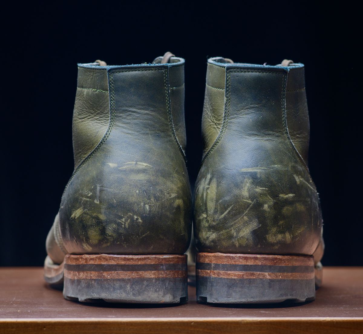 Photo by kungfubeach on March 5, 2026 of the Viberg Service Boot in Horween Olive Chromepak.