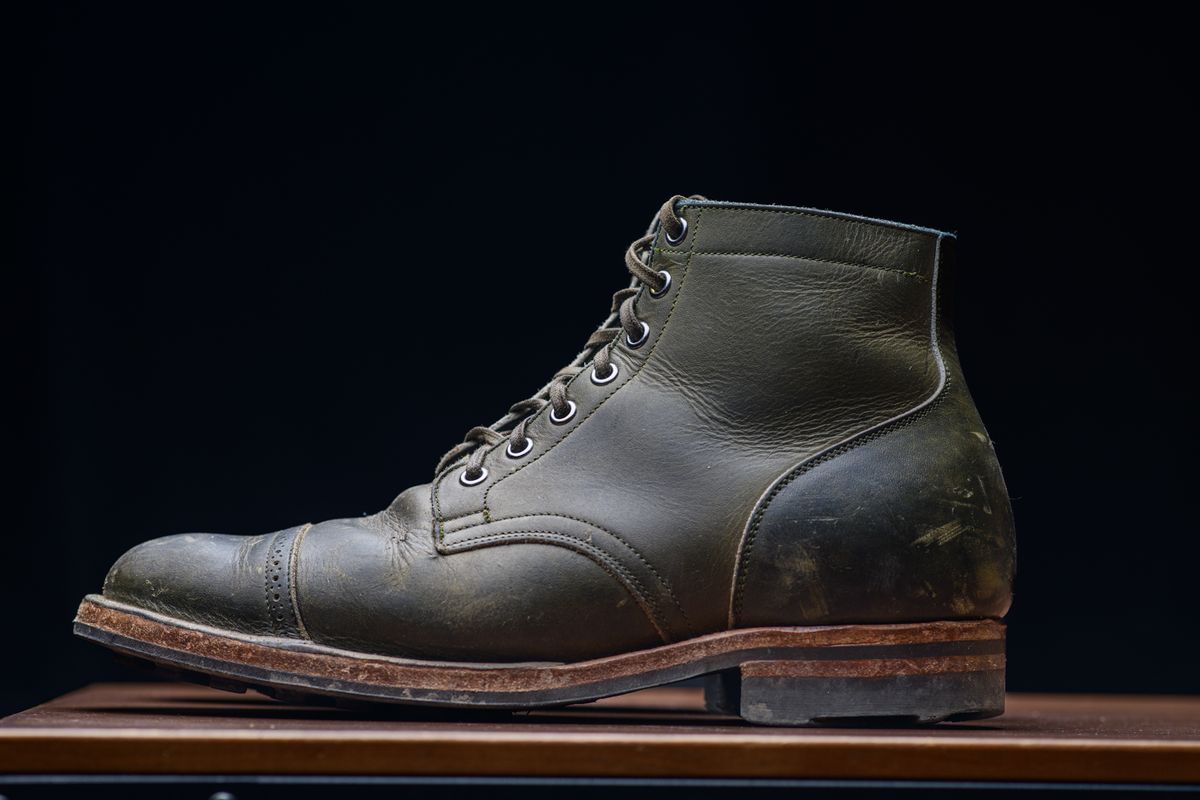 Photo by kungfubeach on March 5, 2026 of the Viberg Service Boot in Horween Olive Chromepak.
