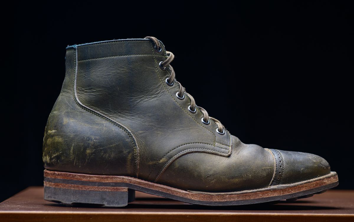 Photo by kungfubeach on March 5, 2026 of the Viberg Service Boot in Horween Olive Chromepak.