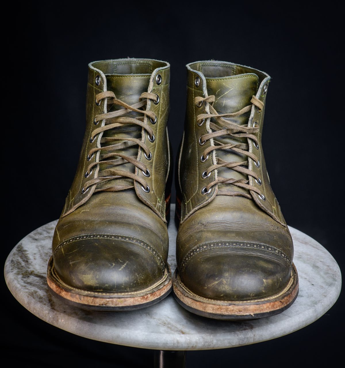 Photo by kungfubeach on April 6, 2026 of the Viberg Service Boot in Horween Olive Chromepak.
