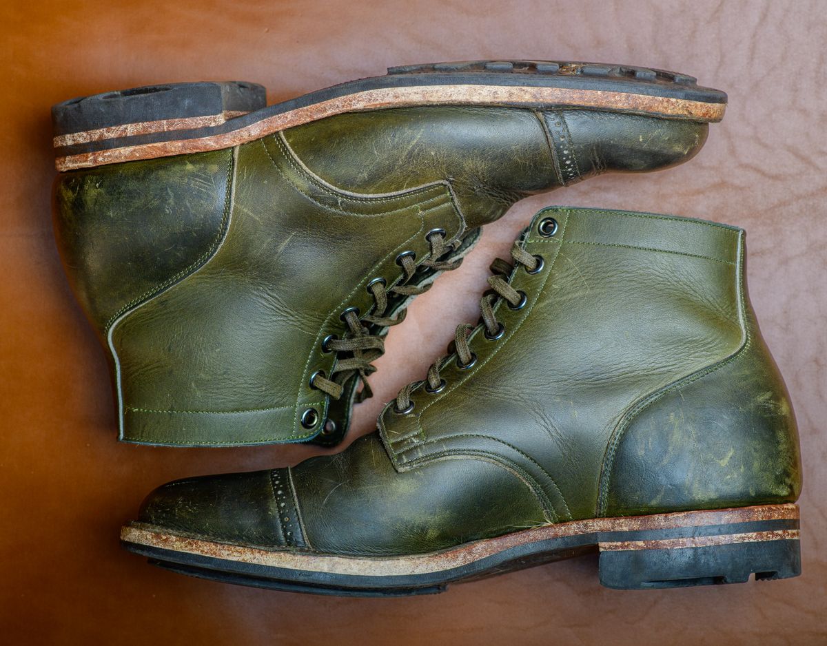 Photo by kungfubeach on April 6, 2026 of the Viberg Service Boot in Horween Olive Chromepak.