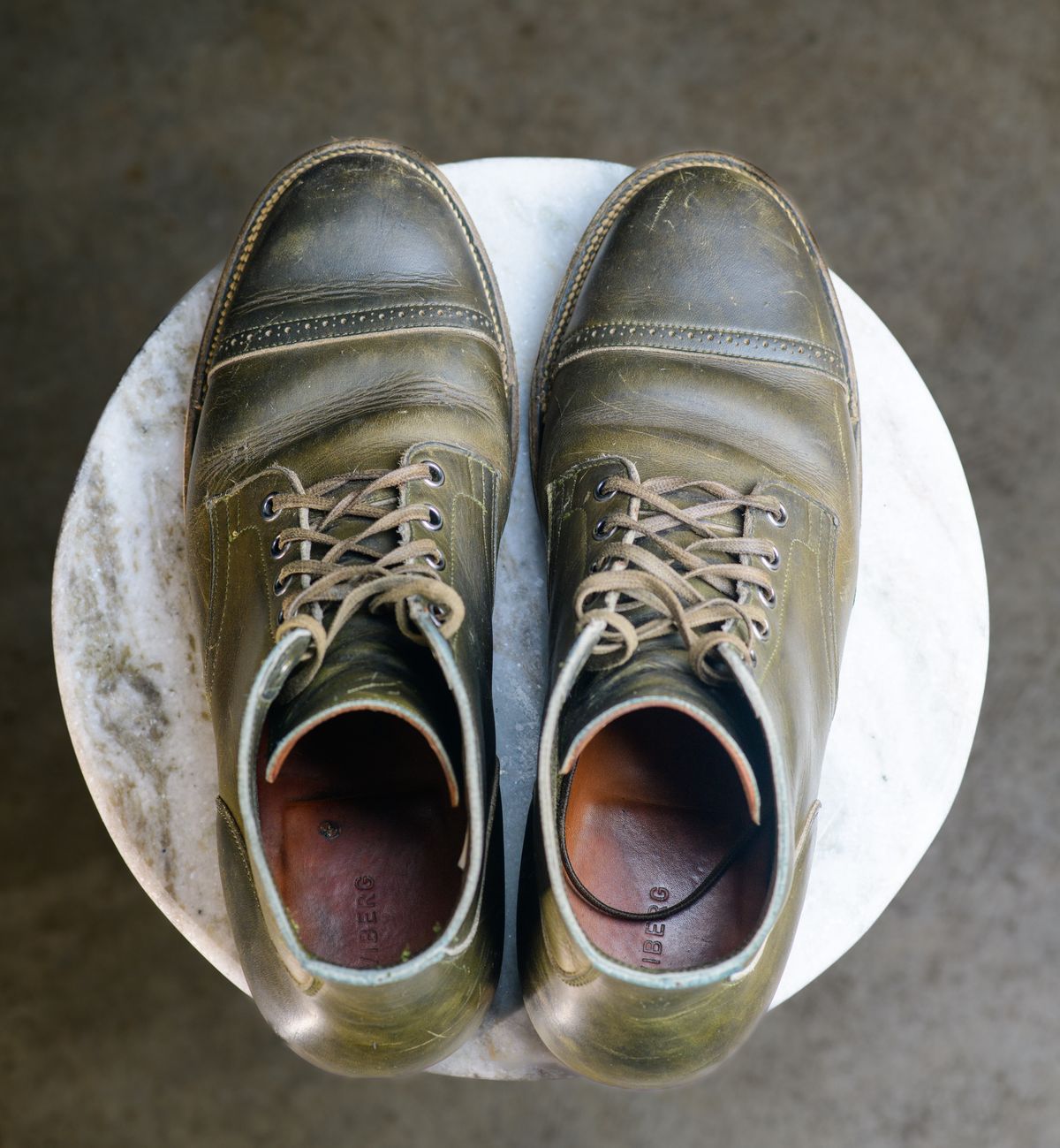 Photo by kungfubeach on April 6, 2026 of the Viberg Service Boot in Horween Olive Chromepak.