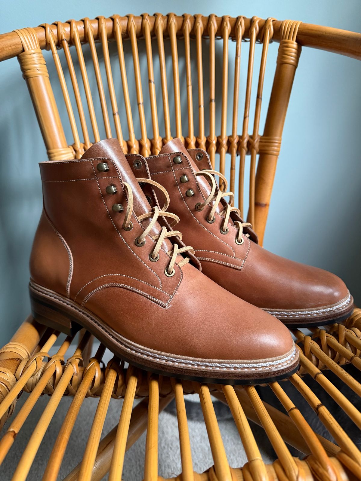 Photo by jaredbrewer on October 1, 2025 of the Junkard SC Plain Toe in Rocado Unglazed Natural Shell Cordovan.