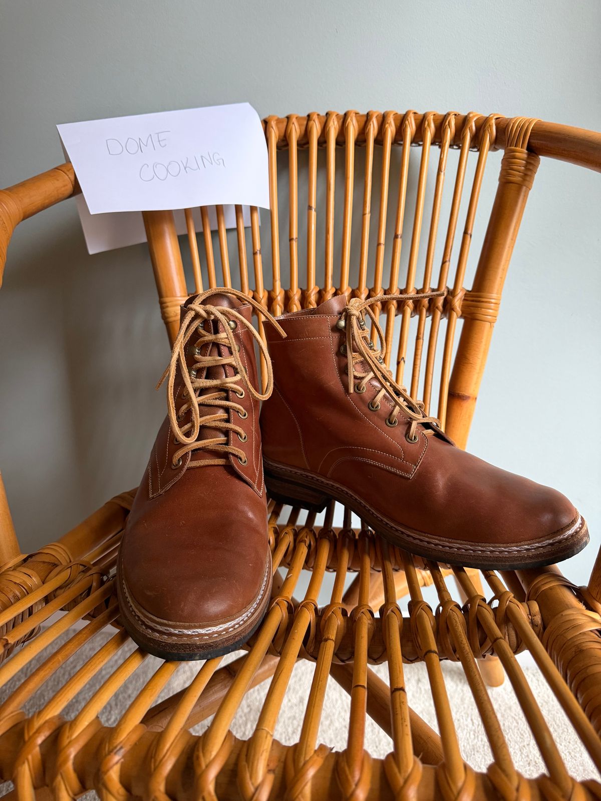 Photo by jaredbrewer on November 3, 2025 of the Junkard SC Plain Toe in Rocado Unglazed Natural Shell Cordovan.