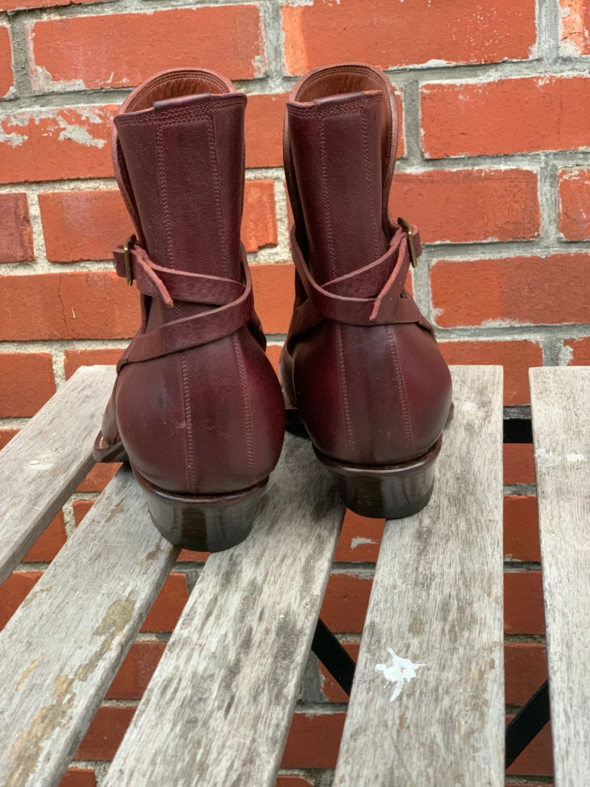 Photo by floraknightbootmaker on November 1, 2025 of the Flora Knight Cowboy Jodhpur in Tasman Leathers Of New Zealand.