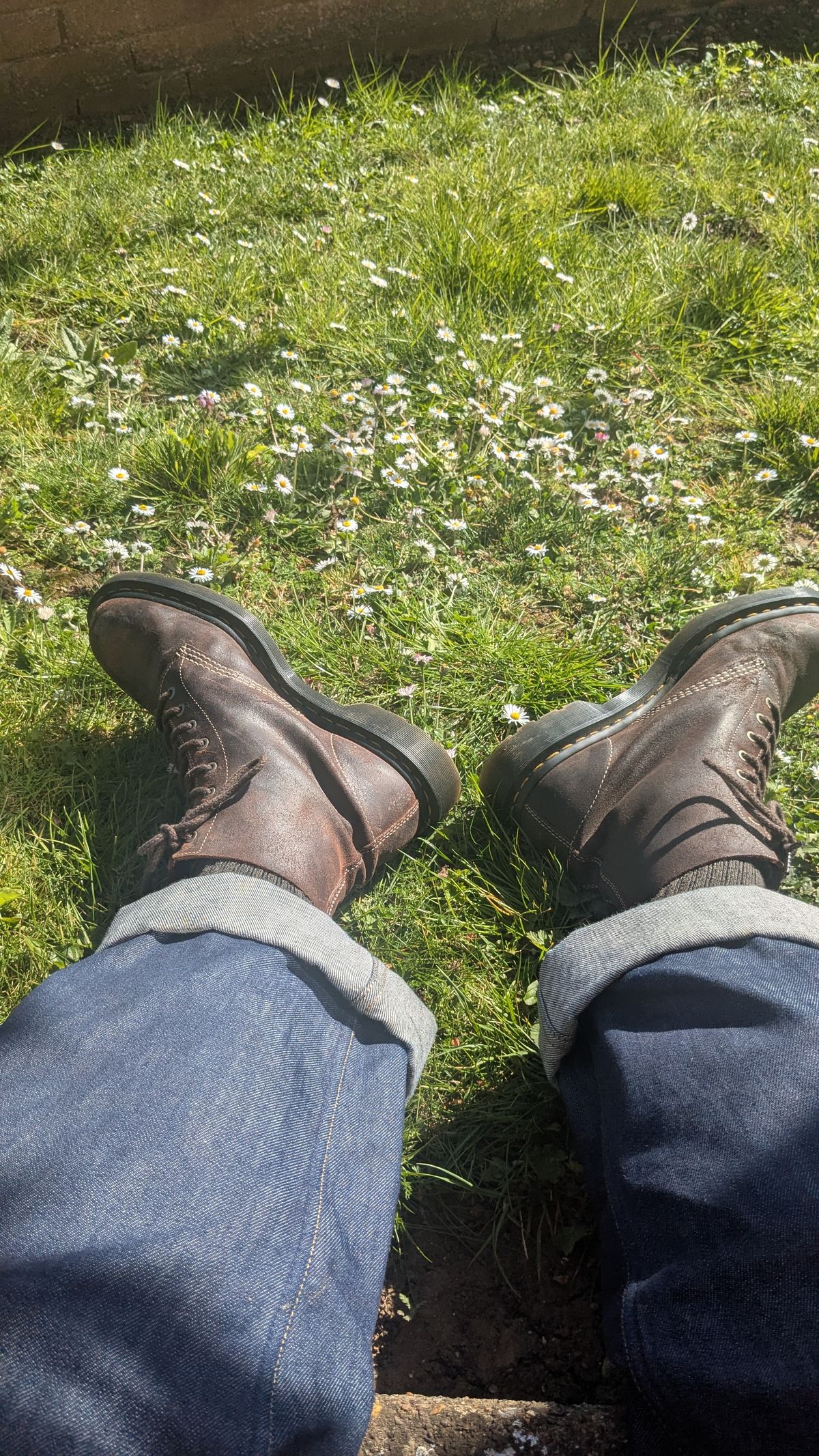 Photo by swoob on April 5, 2025 of the Dr. Martens 1460 Made In England in C.F. Stead Brown Waxy Comader.