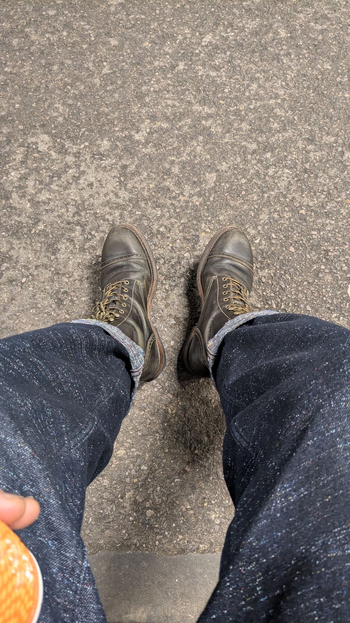 Photo by swoob on December 21, 2024 of the Bright Shoemakers Combat Boot in Olive Oil Veg Tan.