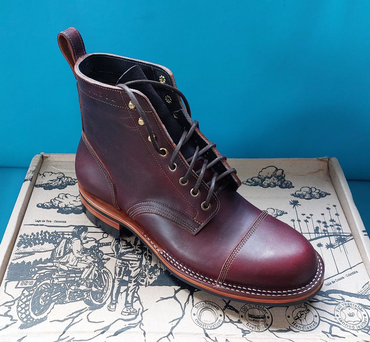 Photo by Wiseacre on August 4, 2025 of the Bordon Tukano in Wickett & Craig Chestnut Oiled Latigo.