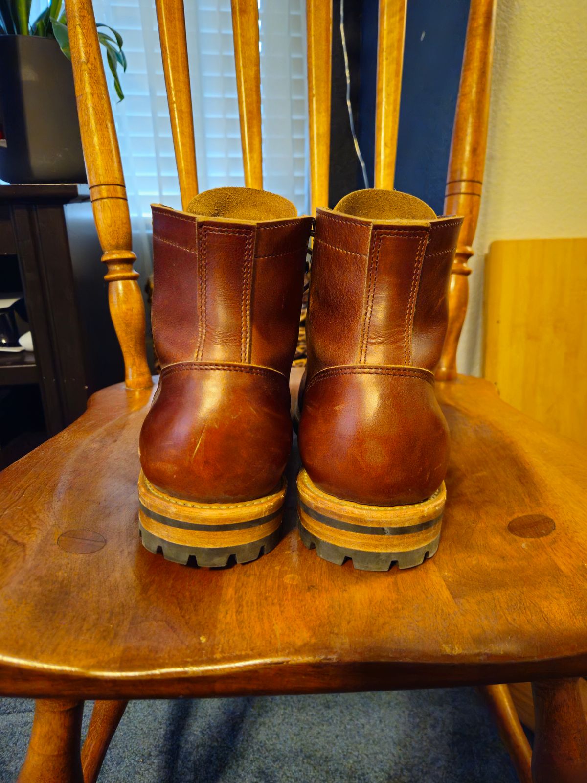 Photo by jhiatt77 on April 2, 2026 of the Truman Cap Toe Boot in Seidel Redwood Double Shot.