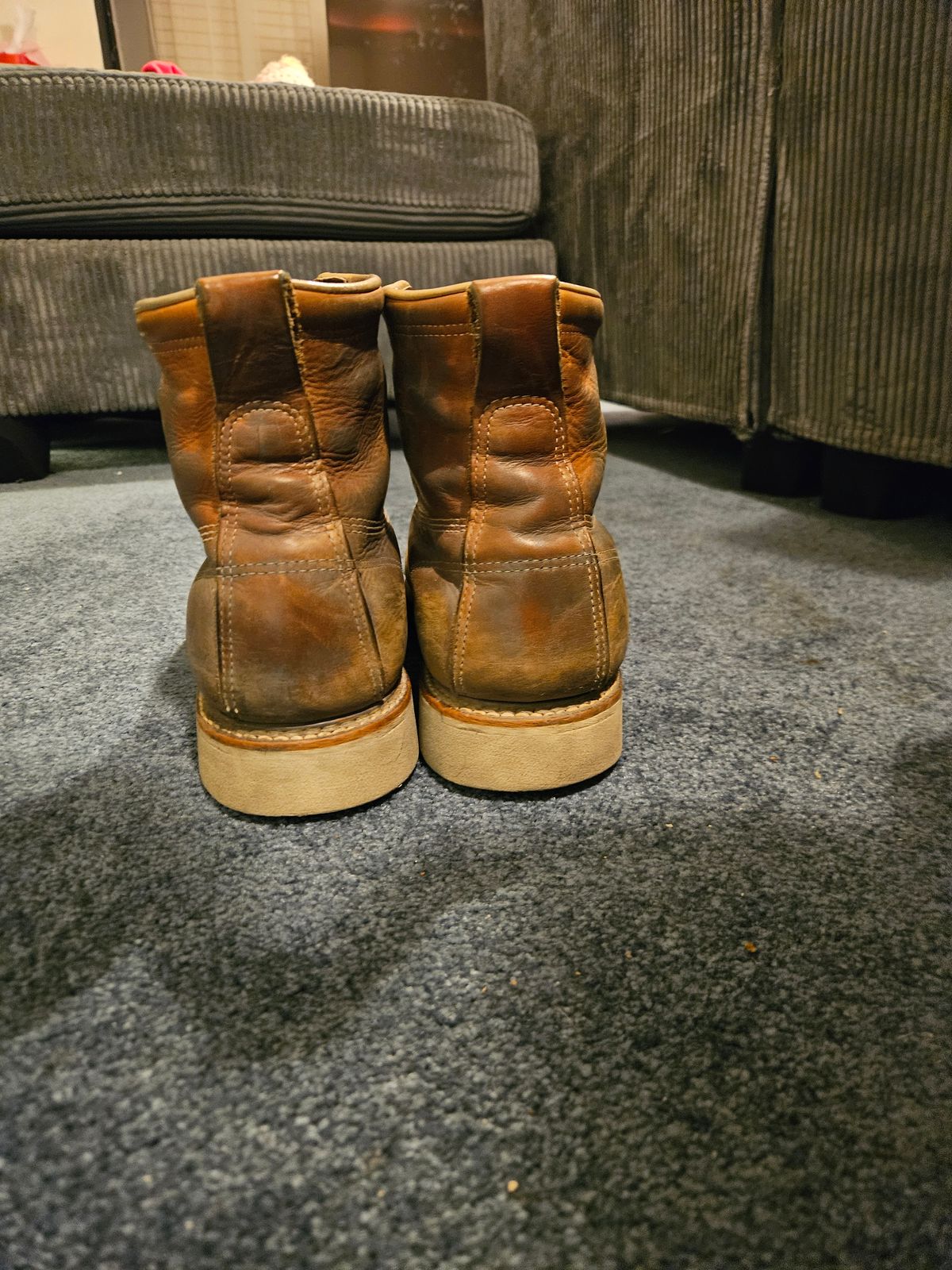 Photo by jhiatt77 on February 9, 2026 of the Thorogood American Heritage 6" Moc Toe in Tobacco Gladiator Oil-Tanned.