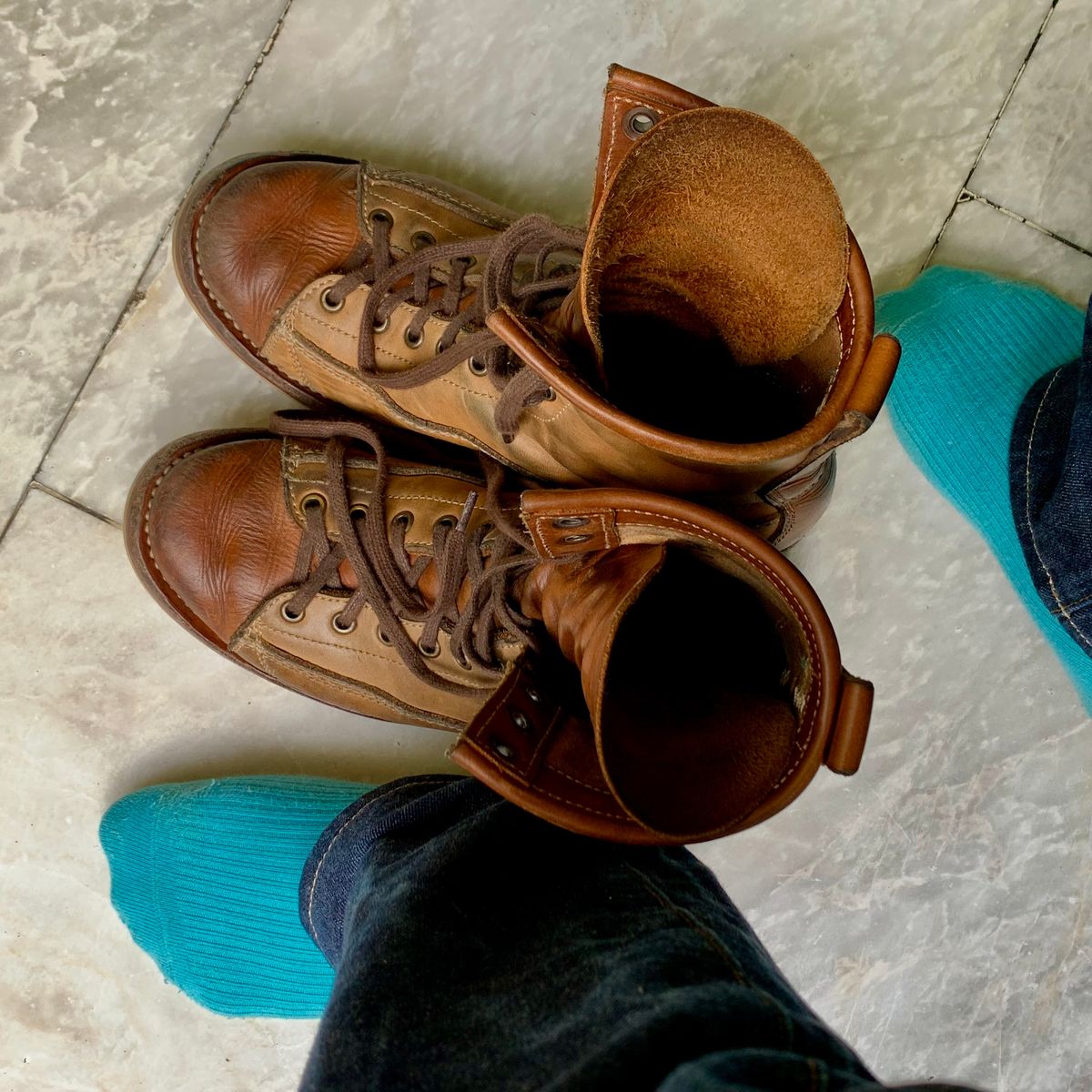 Photo by BiengerZ on February 21, 2025 of the Willie's Handmade Boots Monkey Boot in Horween Natural Latigo & Latigo GBS – Light Natural.