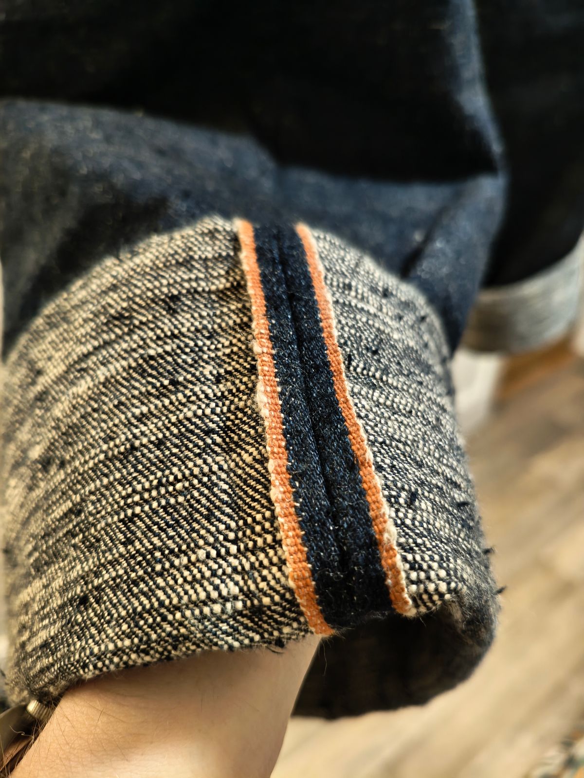 Photo by AdamReynolds on April 20, 2026 of the Graph Zero Heritage Straight Slub Yarn in 15oz Slub Yarn Denim.