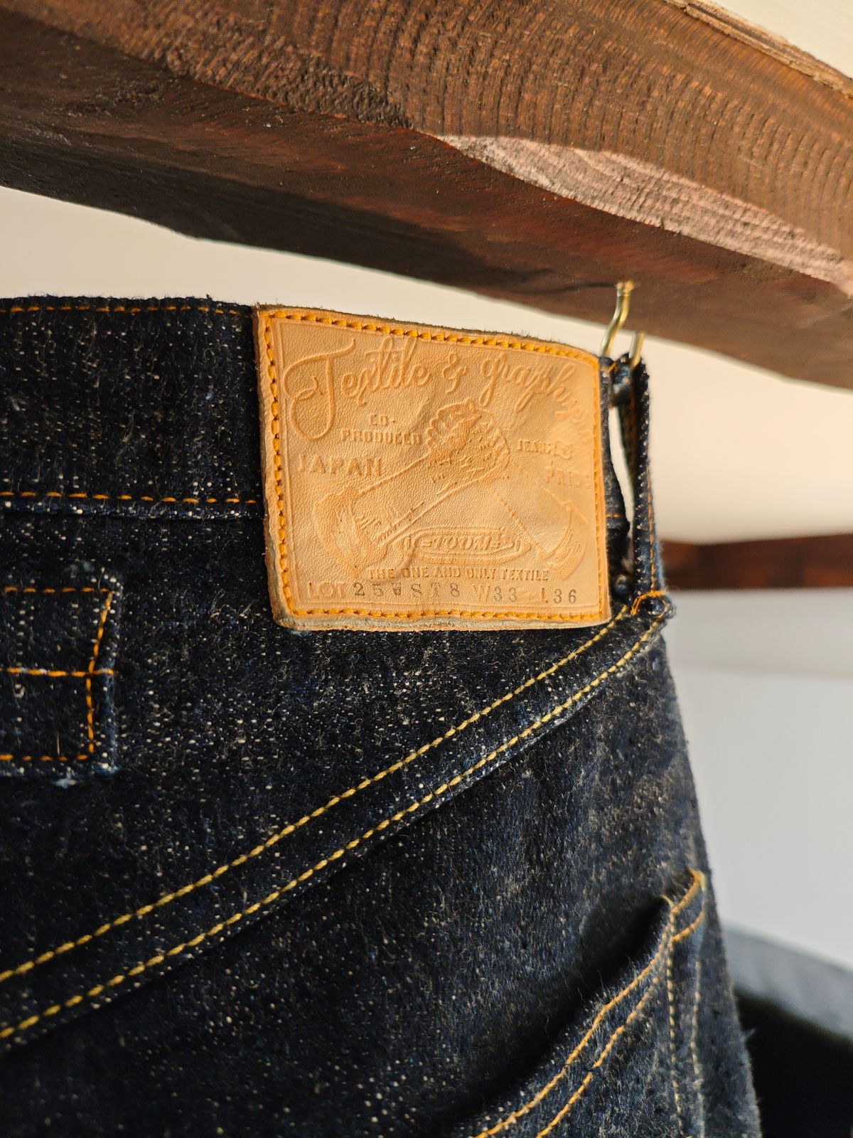 Photo by AdamReynolds on April 20, 2026 of the Graph Zero Heritage Straight Slub Yarn in 15oz Slub Yarn Denim.