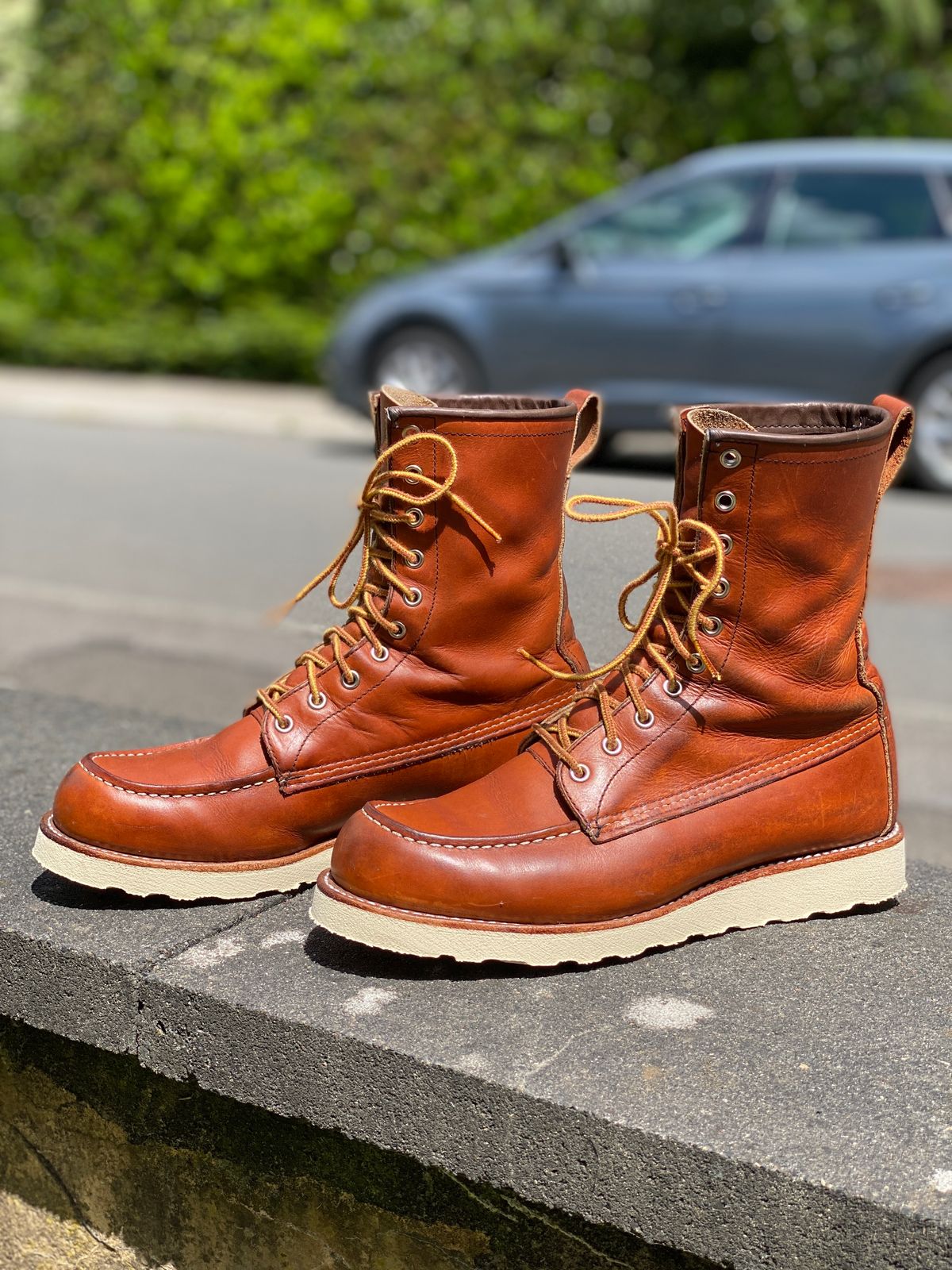 Photo by MIK on May 28, 2022 of the Red Wing 8-Inch Classic Moc in S.B. Foot Oro-Harness.
