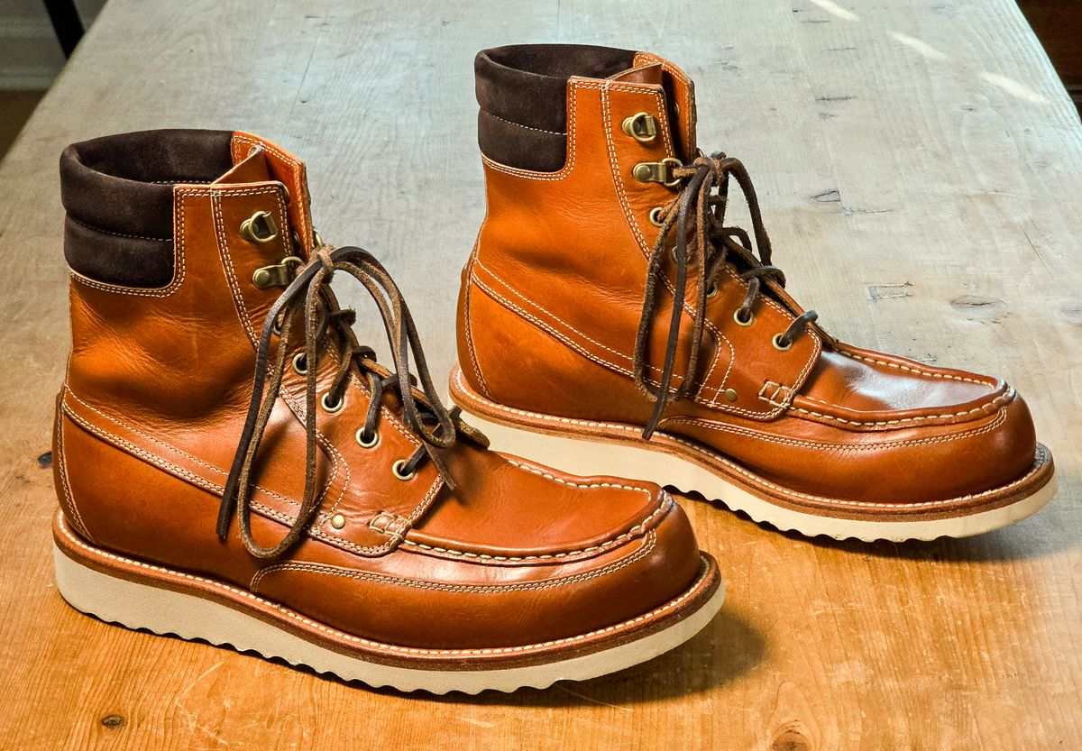 Photo by Indigo_Fade_Journal on November 5, 2025 of the Grant Stone Field Boot in Badalassi Carlo Saddle Tan Minerva.