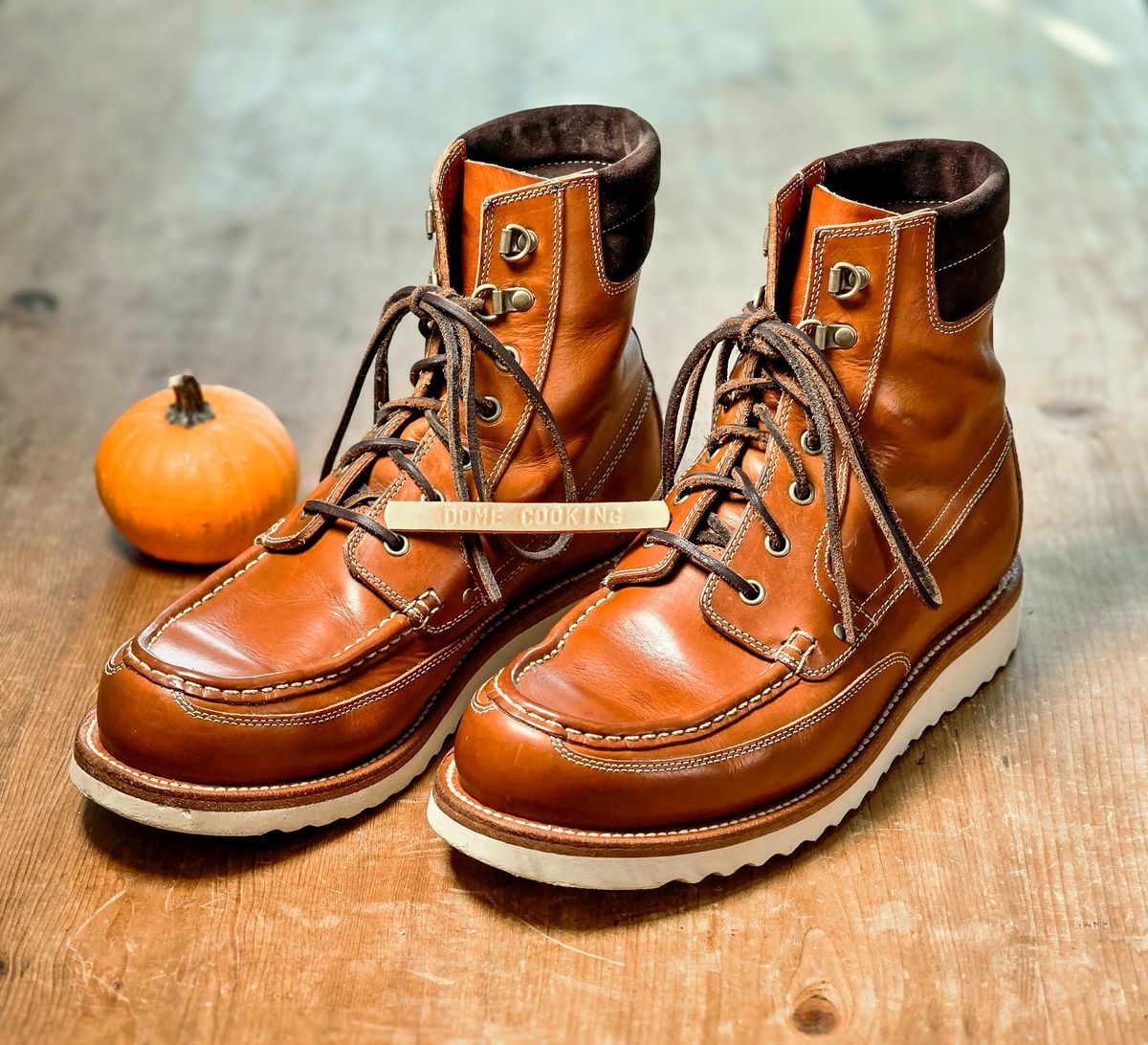 Photo by Indigo_Fade_Journal on November 5, 2025 of the Grant Stone Field Boot in Badalassi Carlo Saddle Tan Minerva.