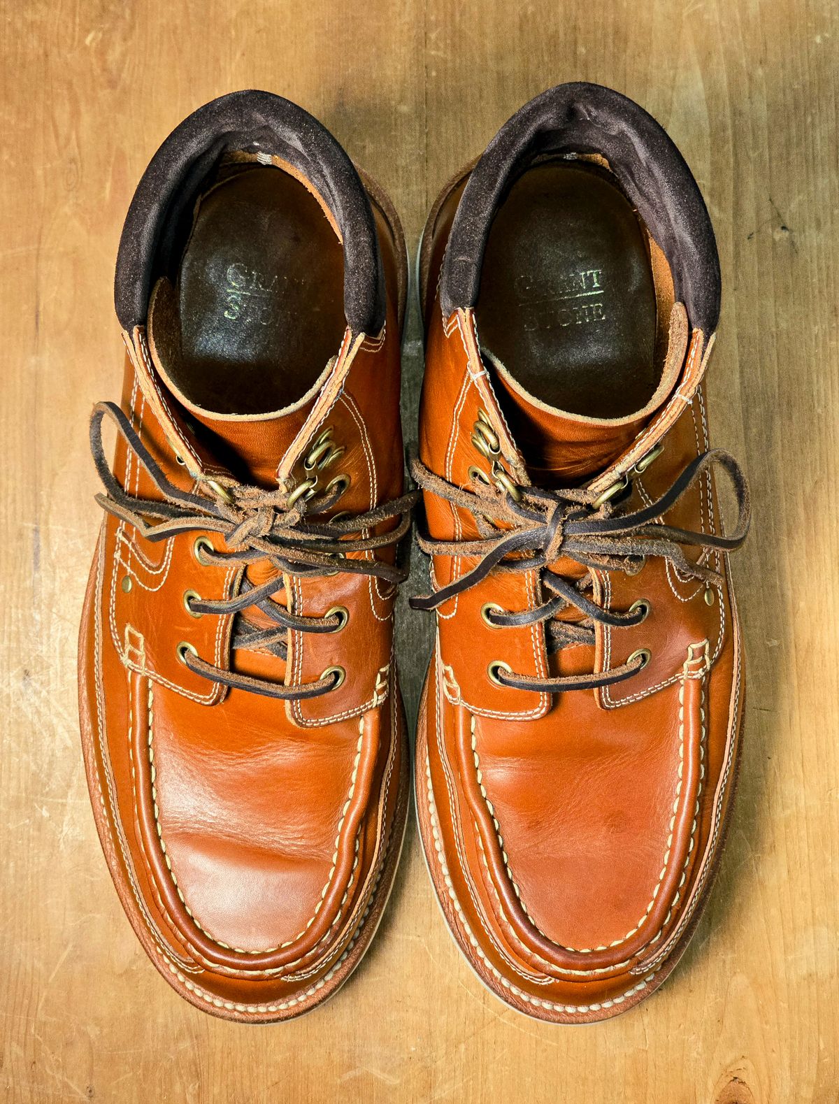 Photo by Indigo_Fade_Journal on November 5, 2025 of the Grant Stone Field Boot in Badalassi Carlo Saddle Tan Minerva.