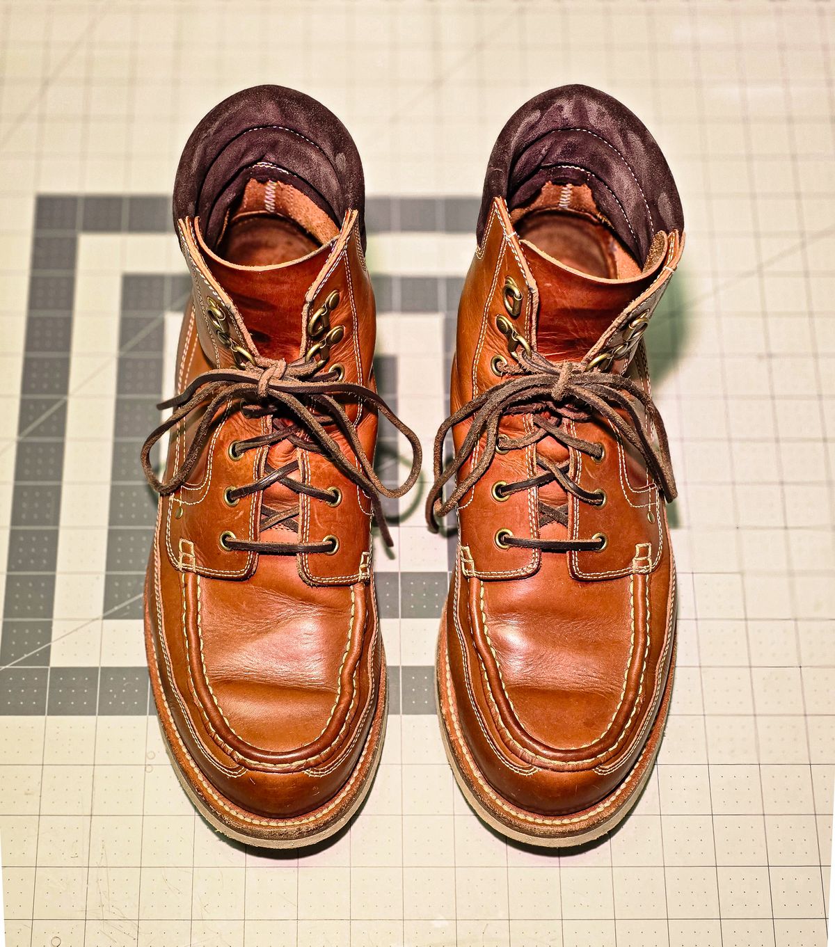 Photo by Indigo_Fade_Journal on December 1, 2025 of the Grant Stone Field Boot in Badalassi Carlo Saddle Tan Minerva.