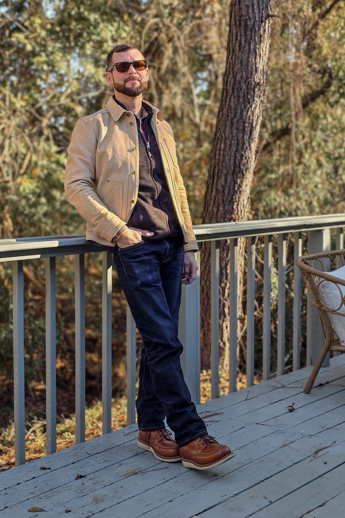 Photo by Indigo_Fade_Journal on December 16, 2025 of the Grant Stone Field Boot in Badalassi Carlo Saddle Tan Minerva.